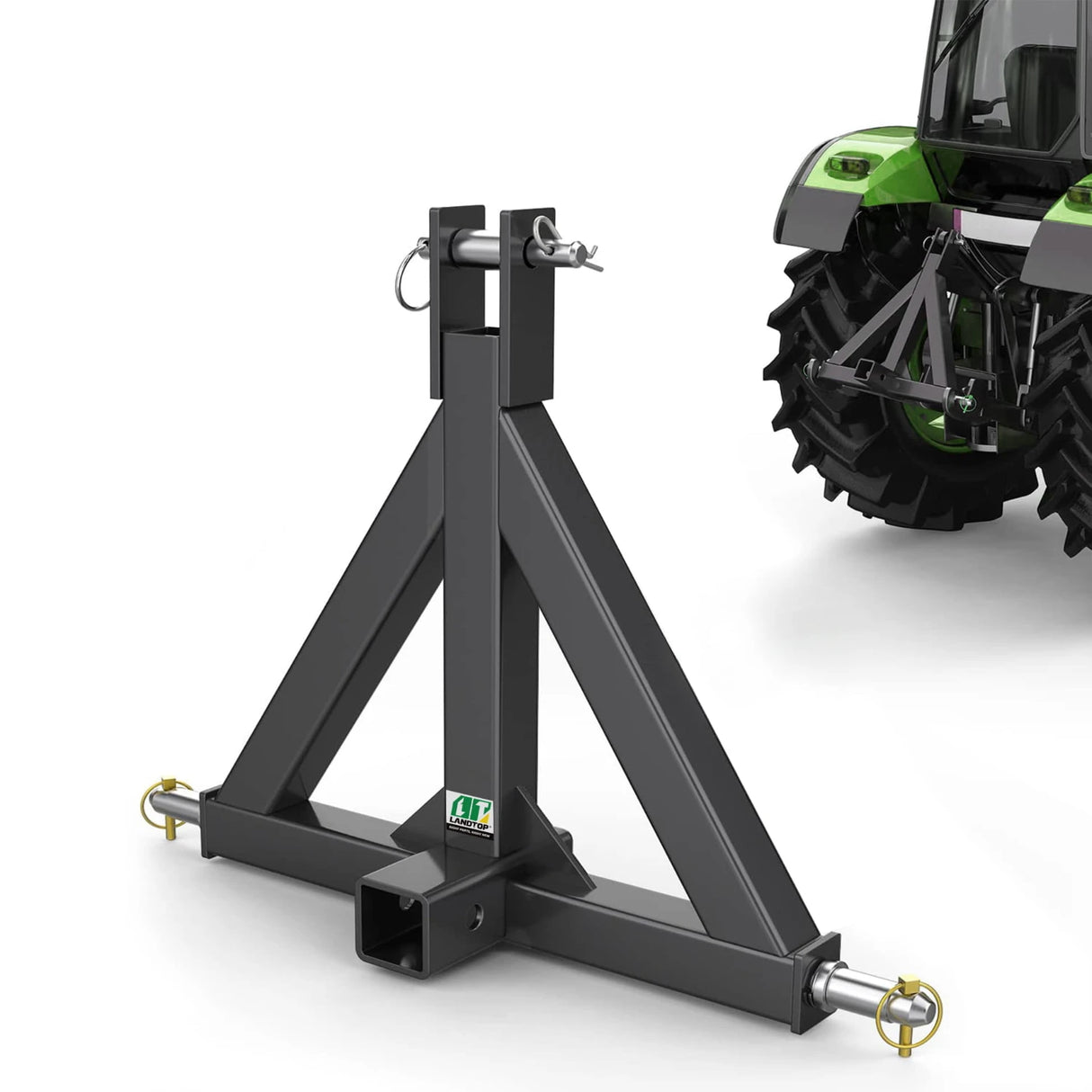 Durable 3 Point 2" Receiver Trailer Hitch Drawbar Adapter Category 1 Tractor Black