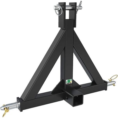 Durable 3 Point 2" Receiver Trailer Hitch Drawbar Adapter Category 1 Tractor Black