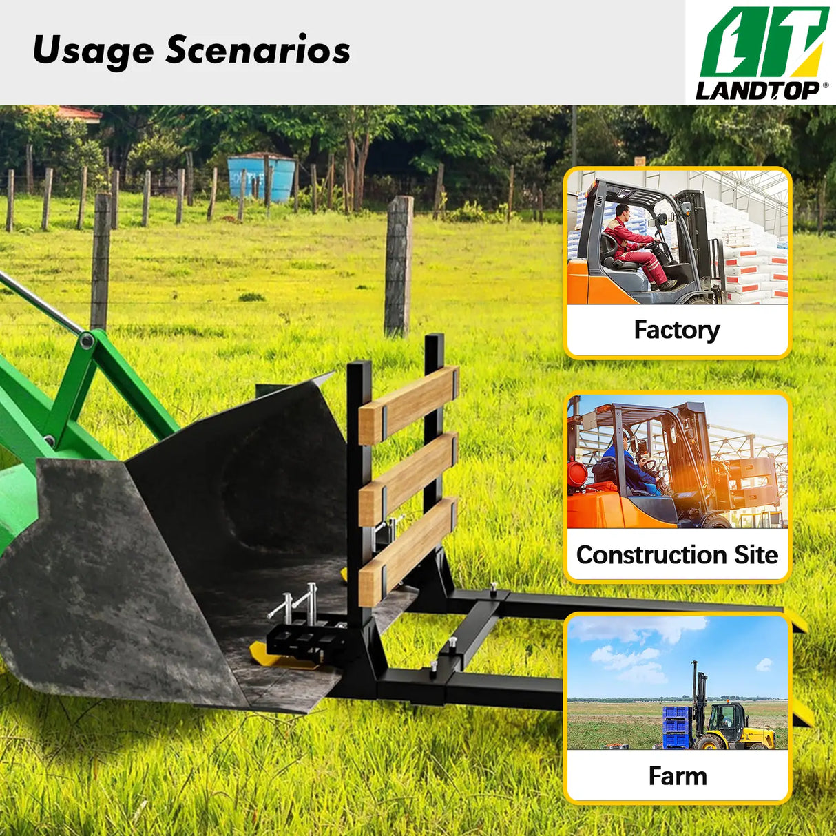 clamp on pallet forks for factory and farm