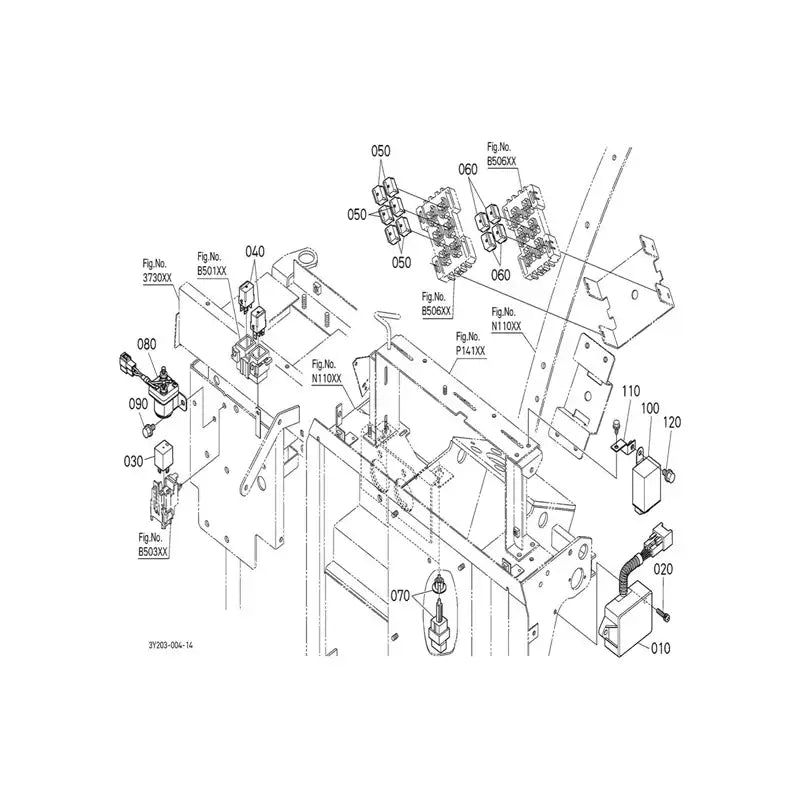 12V 80A Relay 3C081-75222 for Kubota B2650 B3350 L47 M5140F M5140FC M5140HD M5140HDC M5640SU