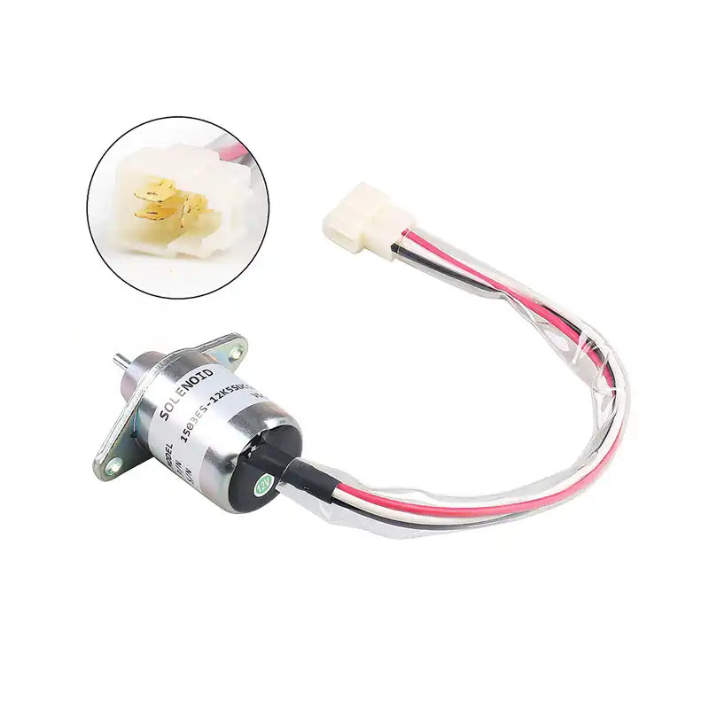 12V Stop Solenoid M807176 for Yanmar Engine 2V78C John Deere Tractor 355D GX355 Front Mower F735