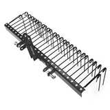 72 Inch Pine Straw Rake, 30 Coil Spring Tines Durable Powder Coated Steel Tow Behind Landscape Rake with 3 Point Hitch Receiver Attachment Fit to Cat0 Cat 1 Tractors for Leaves Grass, Black