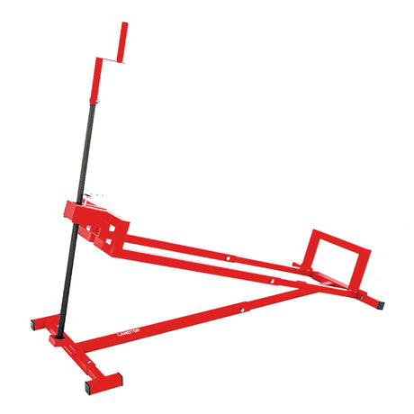 Lawn Mower Lift Jack 882 Lbs Capacity Lifting Platform Telescopic Maintenance Jack for Garden Tractors and Riding Lawn Mowers with Manual Handle & Power Tool Extension Handle, Red