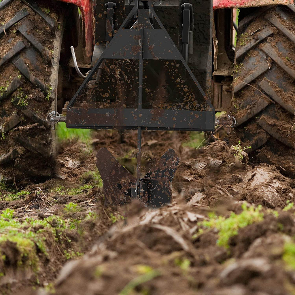 Middle Buster for Category 1 3-Point Hitch, Heavy Duty Middle Buster Quick Hitch Tractors Steel Furrowing Plow Mechanical Plowing, Soil Tiller (3 Ponit(1/2blade))