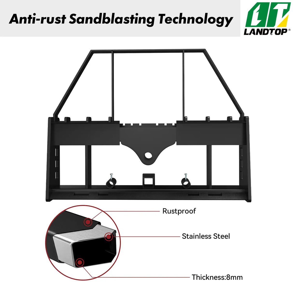 4000lbs 45" Pallet Forks Frame Attachment With Head Rack & 2 Inch Receiver Hitch & Spear Sleeves