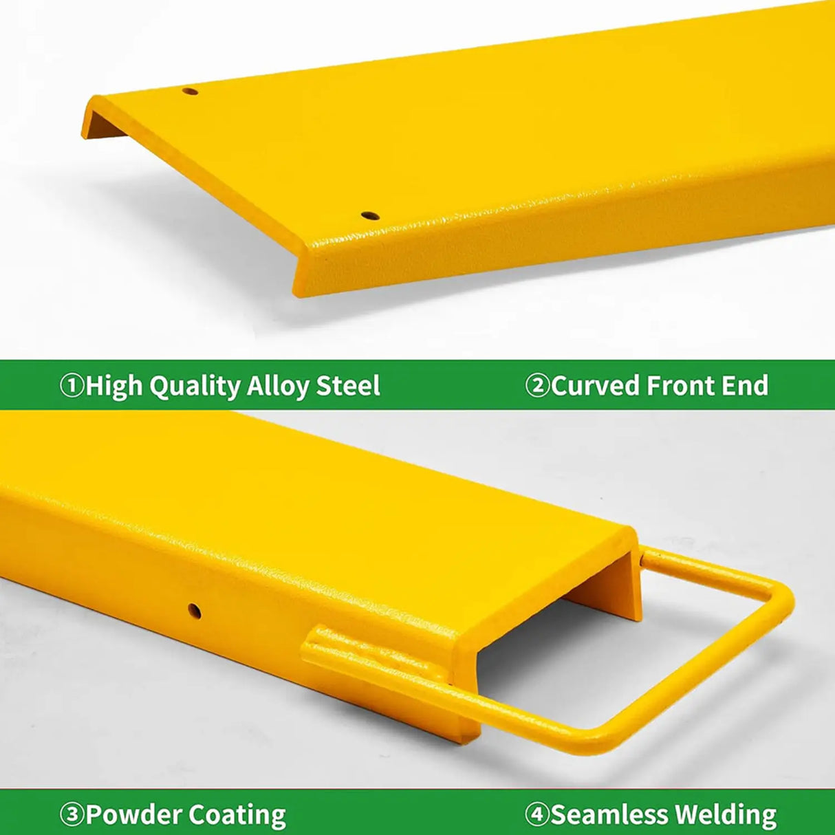 Pallet Fork Extension 60 Inch Length 4.5 Inch Width, Heavy Duty Steel Pallet Extensions for Forklift Truck, Yellow