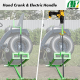 Lawn Mower Lift Jack 882 Lbs Capacity Lifting Platform Telescopic Maintenance Jack for Garden Tractors and Riding Lawn Mowers with Manual Handle & Power Tool Extension Handle, Green