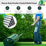 Green Lawn Roller, Push/Tow-Behind Lawn Roller, 17 Gallon/63L Water Sand Filled Sod Roller Drum Roller with Detachable Gripping Handle, Yard Roller Pull Behind a Tractor for Garden Yard Park Farm