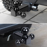 Trailer Hitch Tri Ball Mount for 2 inch Receiver Triple Ball Trailer Towing (1-7/8",2"&2-5/16") Black Powder Coated,Hollow Shank