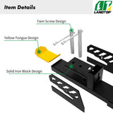 43" Heavy Duty Clamp-on Pallet Forks with Yellow Tongue, Twin Screw and Solid Iron Block Design, 1500lbs Capacity, Pallet Forks for Tractor Bucket Loader Skid Steer