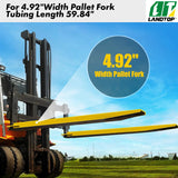 Pallet Fork Extension 60 Inch Length 4.5 Inch Width, Heavy Duty Steel Pallet Extensions for Forklift Truck, Yellow