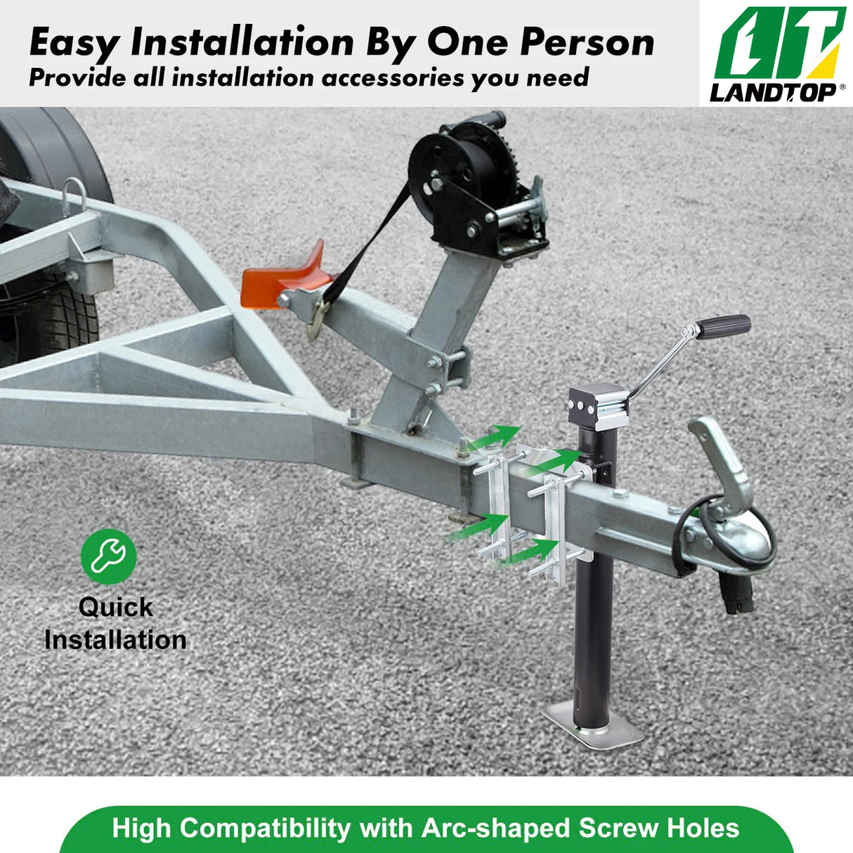 2500 lbs Heavy Duty Swivel Bolt-On Trailer Jack, 15" Lift for RV Trailer, Horse Trailer, Utility Trailer, Yacht Trailer