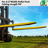 Fork Extensions 96 inch, 5.5 inch Width Pallet Fork Extensions for Forklift, Heavy Duty Steel 1 Pair Forklift Extensions,Yellow