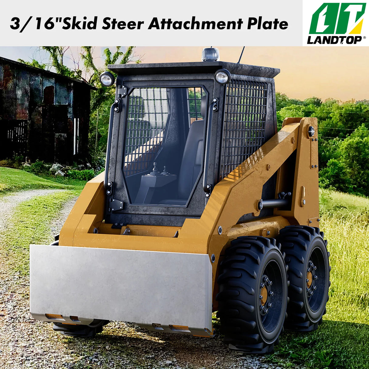 3/8" Skid Steer Attachment Plate, Universal Quick Attach Adapter Mount Plate, Fits Kubota John Deere and Bobcat Skid Steer Tractor