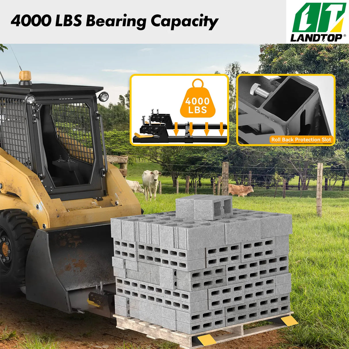 4000 lb clamp on pallet forks