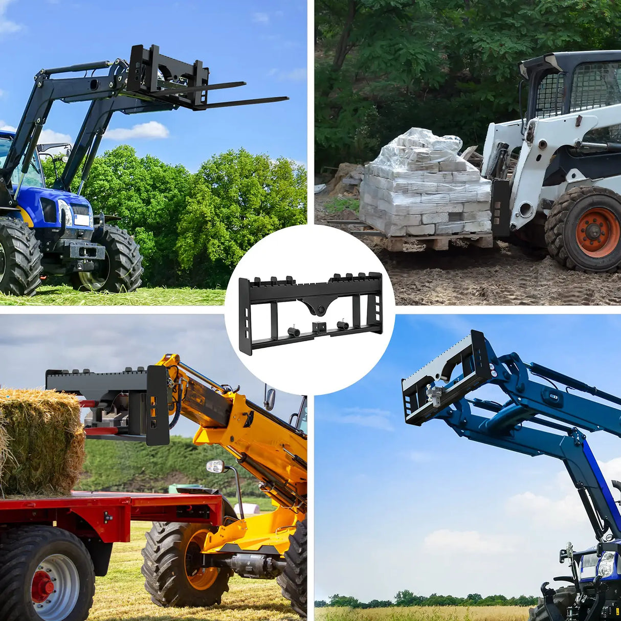 4000lbs 45" Pallet Forks Frame Attachment 2 Inch Receiver Hitch & Spear Sleeves