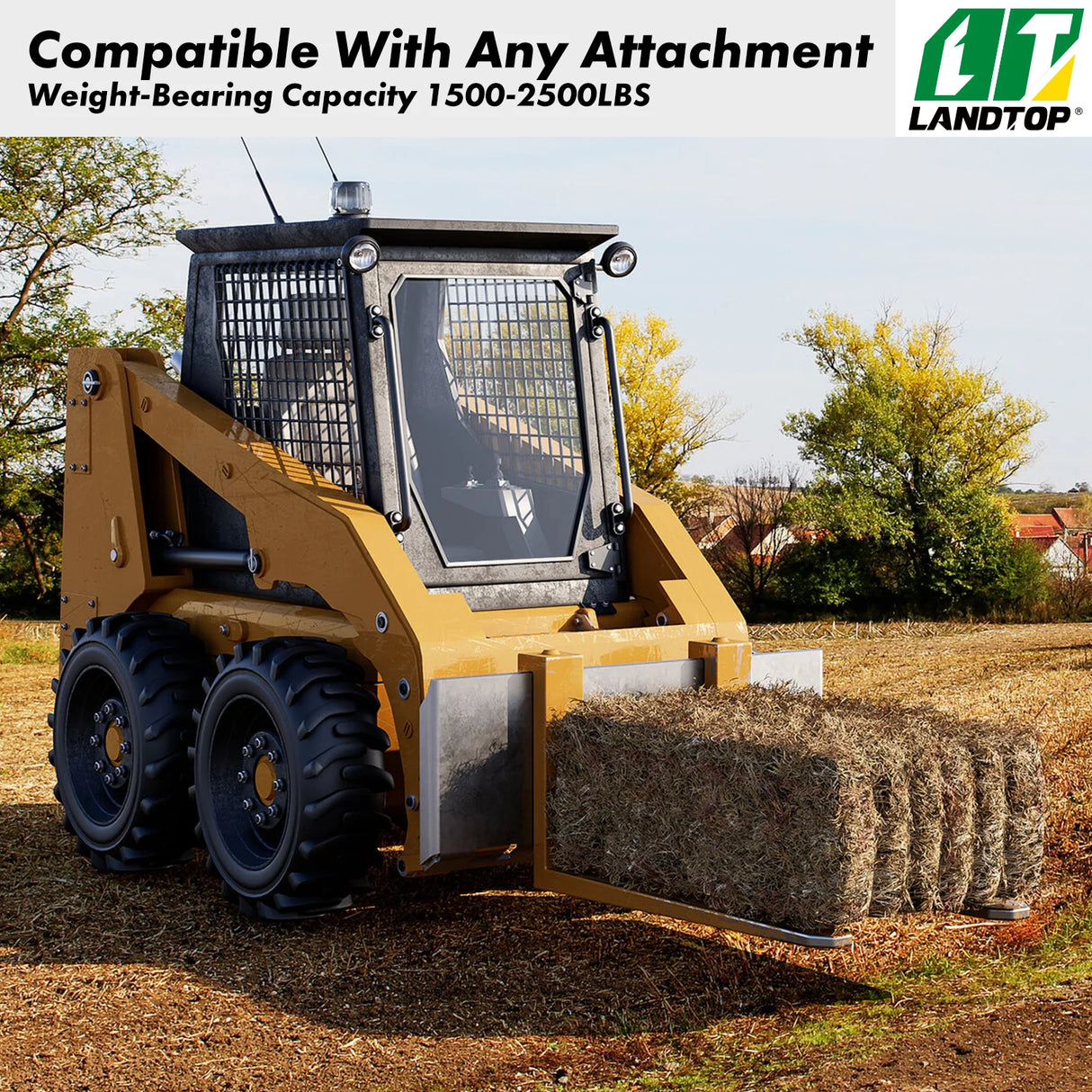 3/8" Skid Steer Attachment Plate, Universal Quick Attach Adapter Mount Plate, Fits Kubota John Deere and Bobcat Skid Steer Tractor