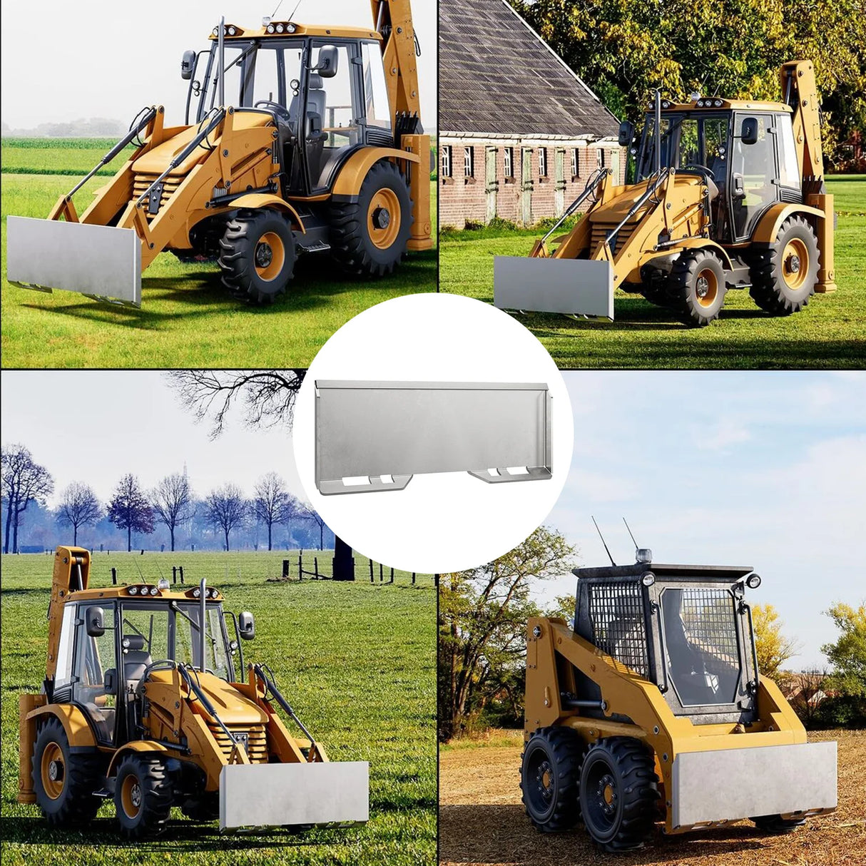 3/8" Skid Steer Attachment Plate, Universal Quick Attach Adapter Mount Plate, Fits Kubota John Deere and Bobcat Skid Steer Tractor