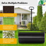 Black Lawn Roller, Push/Tow-Behind Lawn Roller, 17 Gallon/63L Water Sand Filled Sod Roller Drum Roller with Detachable Gripping Handle, Yard Roller Pull Behind a Tractor for Garden Yard Park Farm