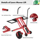 Lawn Mower Lift, 500LBS Zero Turn Mower Lift with Hydraulic Jack, Mower Lift Jack for Riding Tractors, Red