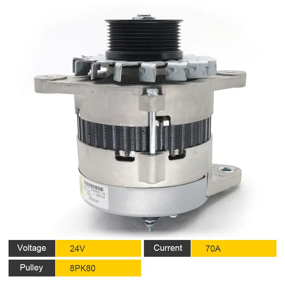 Alternator 0350004190 0350004220 0350004350 0350004400 0350004500 25029009 6008256110 6008256310 6008256370 6008616110 for KOMATSU 6D125 6D114D for KOMATSU PC360-7 PC450-8