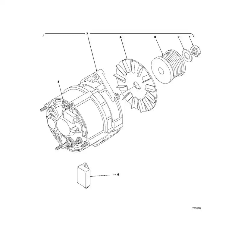 Alternator AT175194 for John Deere 4045 4.5L DF120 HF120 HF150 TF150 Engine