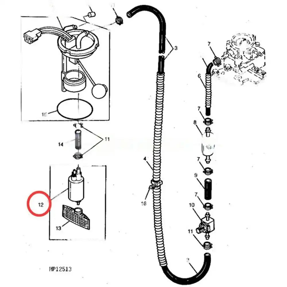 Fuel Pump AM115629 for John Deere Tractor 425 445 455 X475 X575 X700 X710
