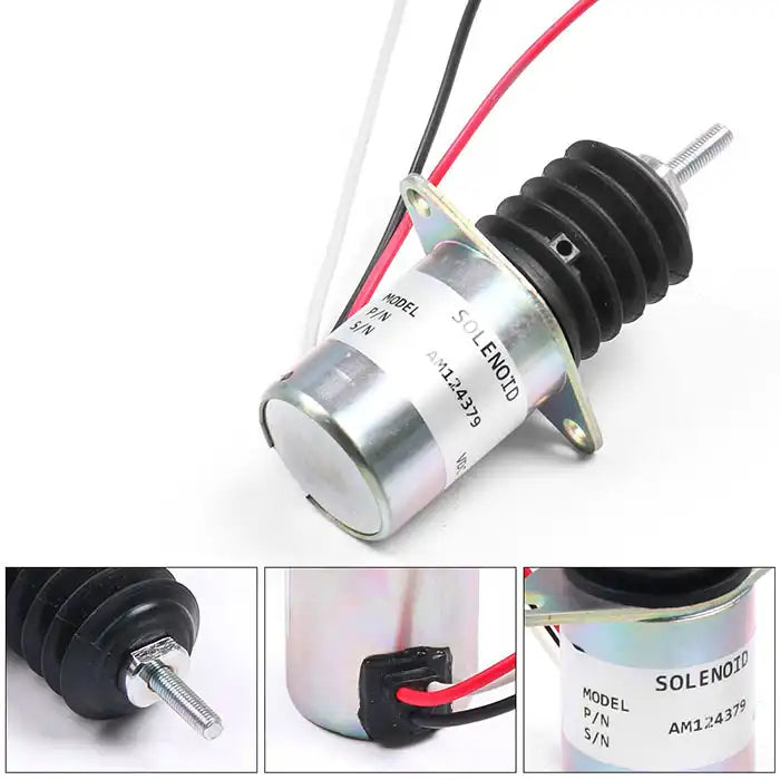 Fuel Shut Off Solenoid AM124379 for John Deere Tractor 415 425 445 455 Front Mower F915 F925 F935