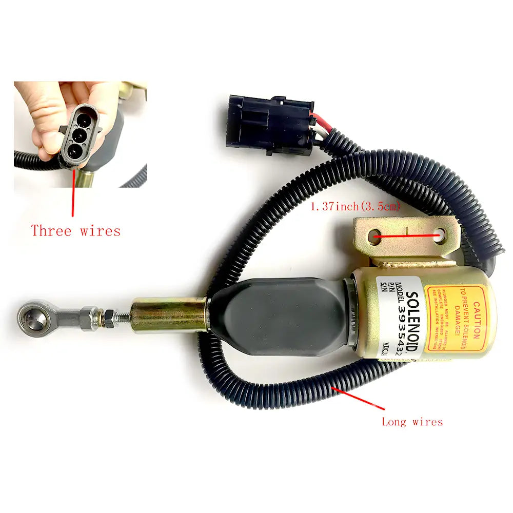 Fuel Shutoff Solenoid Valve 3935432 SA-4755-24 24V for Cummins 6BT 5.9L Engine