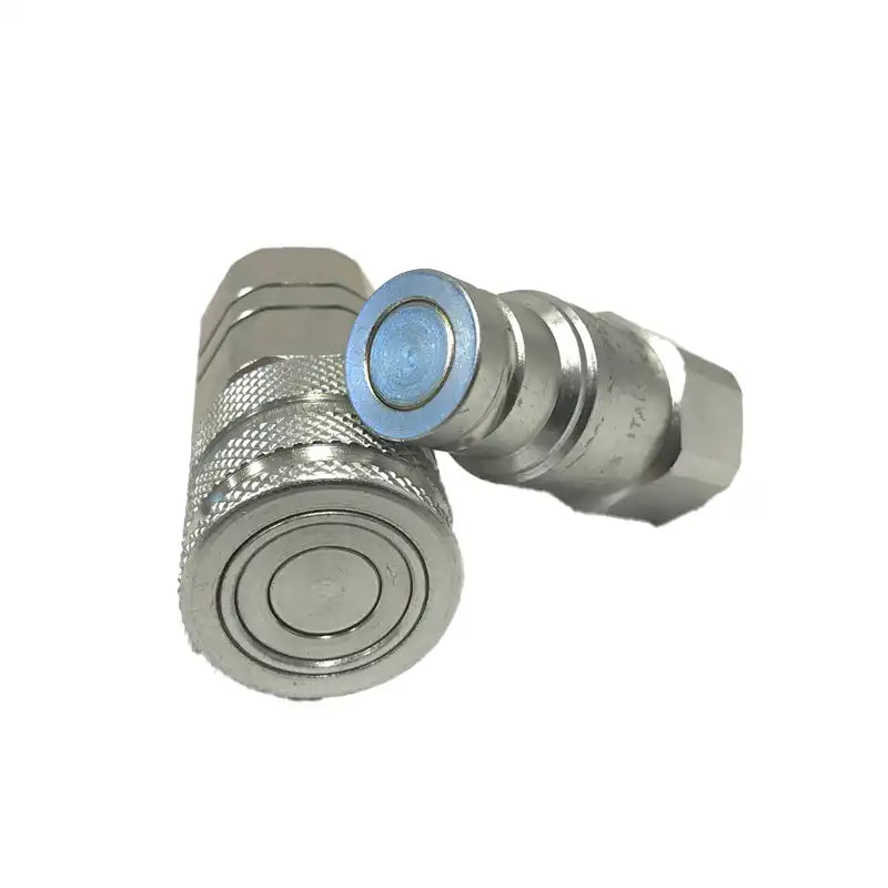 3/4" SAE - 5/8" Body Flat Face High Flow Hydraulic Quick Disconnect Coupler For Bobcat Kubota CASE JCB Thomas Gehl Volvo ASV Skid Steers
