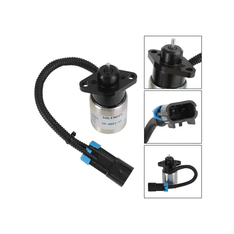 12V Stop Solenoid 0175-12A5C9S SA-4863-12 for Kubota Woodward Engine