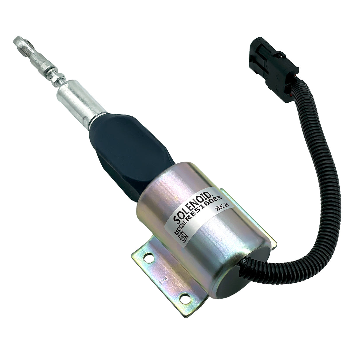 Fuel Shutoff Solenoid RE516083 for John Deere 120 160LC 200LC 230LC 230LCR 270LC 624H TC62H 624HLL 670C 670CH 672CH