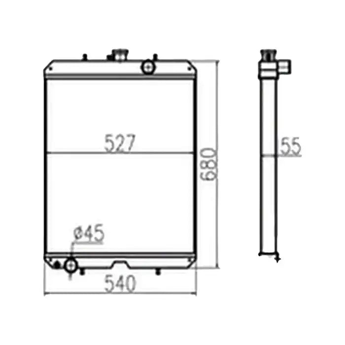 Water Tank Engine Radiator Assy 3F240-72062 for Kubota Tractor M-90DTC M-100 M-110DTC M-110FC M-120DTC M-120FC M125XDT M125XDTC M125XDTCC