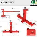3 Point Hay Bale Attachment With 49" Hay Bale Spear & 2 Stabilizer Spears And Gooseneck Trailer Hitch