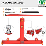 3 Point Hay Bale Attachment With 49" Hay Bale Spear & 2 Stabilizer Spears And Gooseneck Trailer Hitch