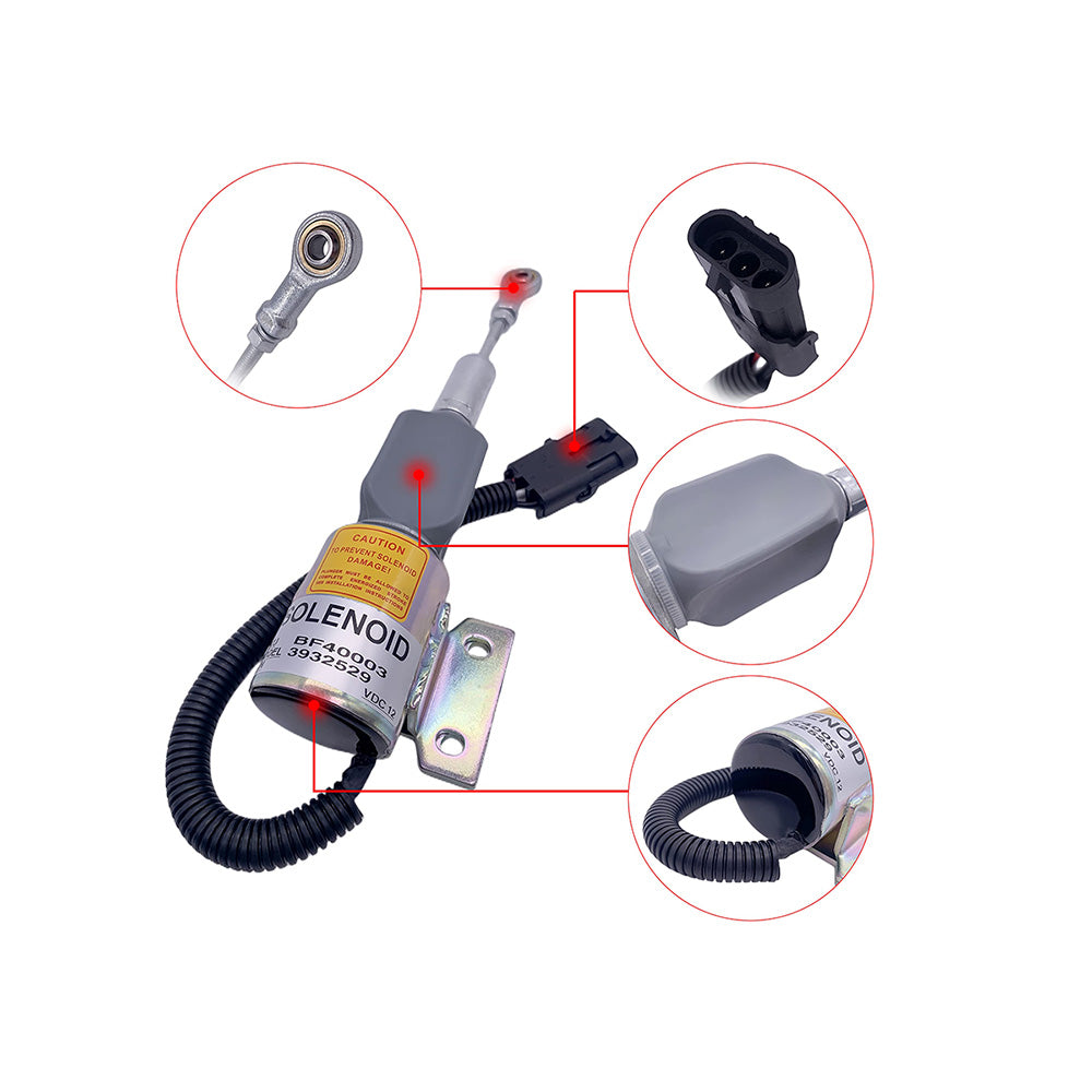 Stop Solenoid 3930658 3932529 SA-4756-12 For Cummins 4BT 6BT Engine 12V