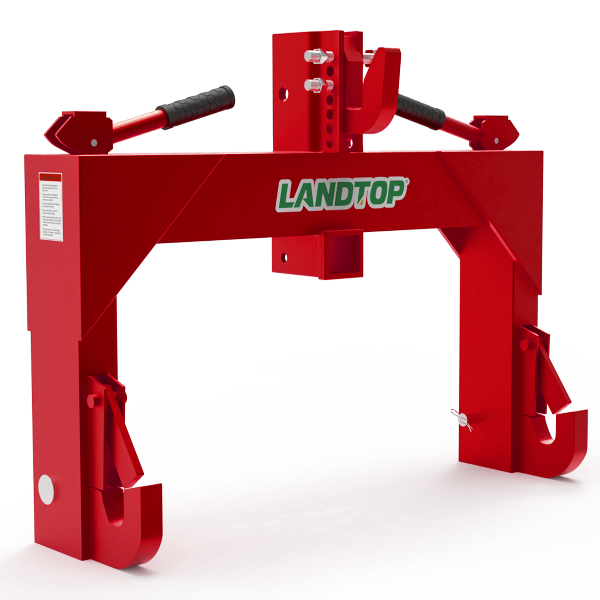 3 Point Quick Hitch with 2 Inch Receiver Hitch and 5 Level Adjustable Bolt Red