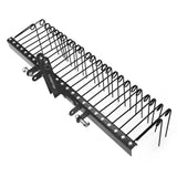 60 Inch Pine Straw Rake, 26 Coil Spring Tines Durable Powder Coated Steel Tow Behind Landscape Rake with 3 Point Hitch Receiver Attachment Fit to Cat0 Cat 1 Tractors for Leaves Grass, Black