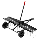 48inch Tow Behind Dethatcher with 24 Spring Steel Tines,Lawn Sweeper Garden Grass Tractor Rake Removes Thatch from Large Lawns, Riding Lawn Mower Attachments for Outdoor Yard Tools Lawn Care