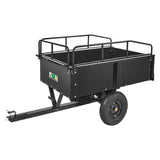 Heavy Duty ATV Trailer Steel Dump Cart Tow Behind, 750 lbs 15 Cubic Feet, Garden Utility Trailer Yard Trailers with Removable Sides for Riding Lawn Mower Tractor