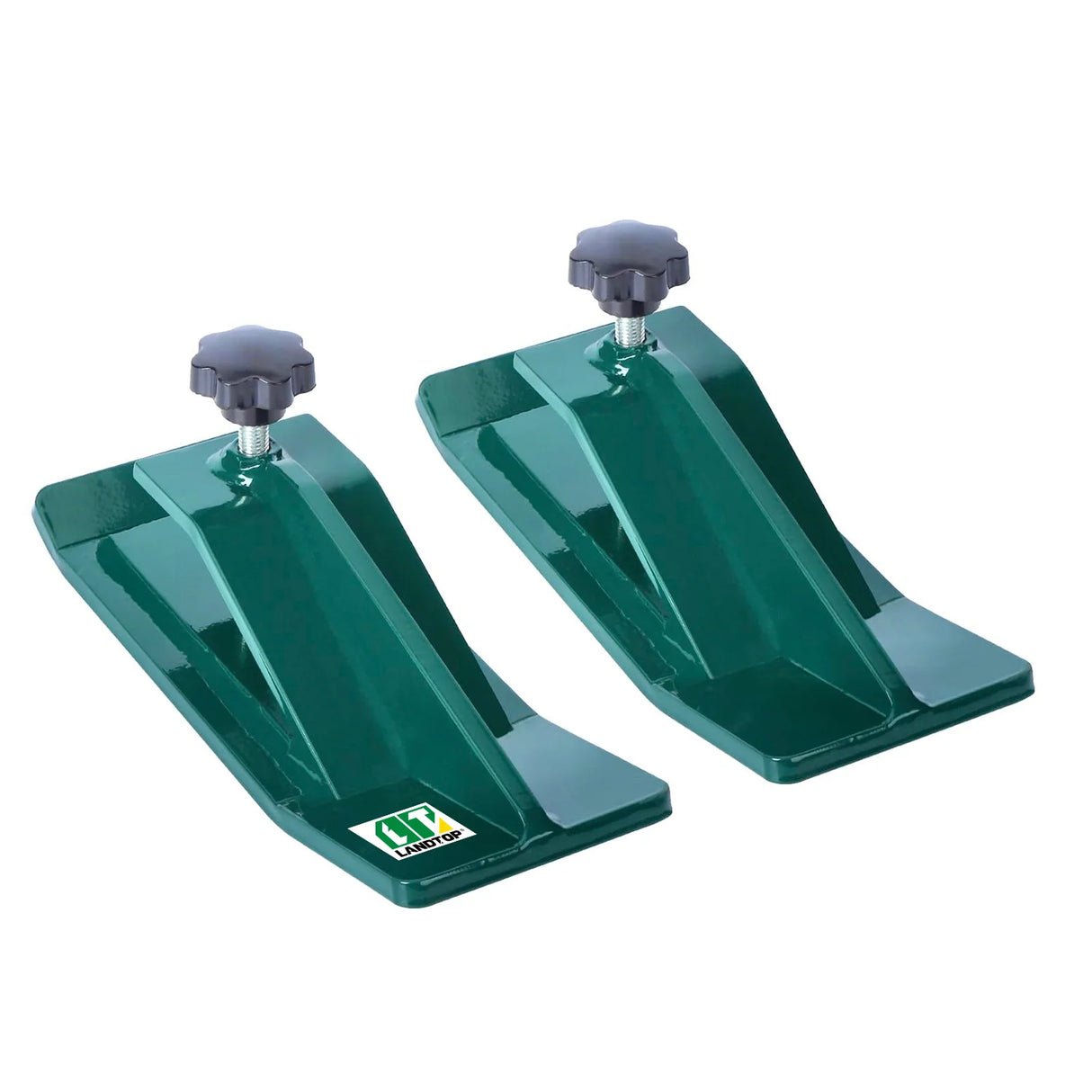 Tractor Bucket Protector, 2pcs Ski Edge Protector, Turf Tamer Skid Protector, Heavy Duty Steel Bucket Edge Anti-Skid Device, Bucket Attachment for Snow Leaves Removal Spreading Gravel, Green