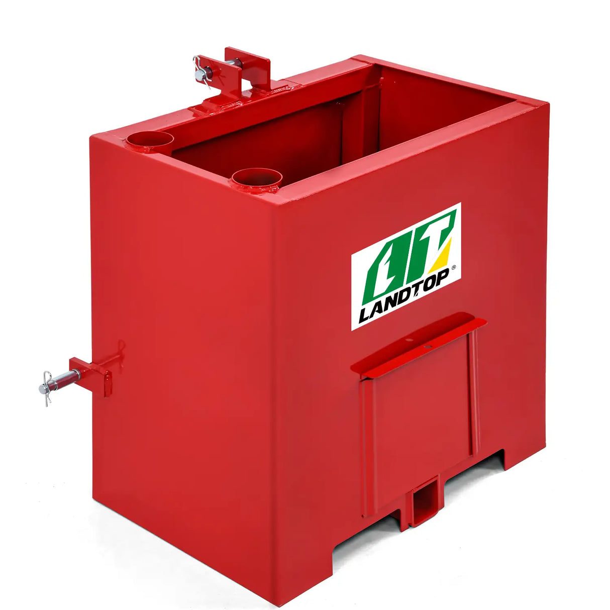 Red 800 lbs 3 Point Hitch Tractor Ballast Box Fits Category 1 Tractors Attachment with 2" Quick Hitch Receiver