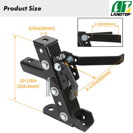Heavy Duty Adjustable Lawn Mower Trailer Towing Hitch, Garden Tractor Hitch Steel Compatible with John Deere Cub Cadet Craftsman