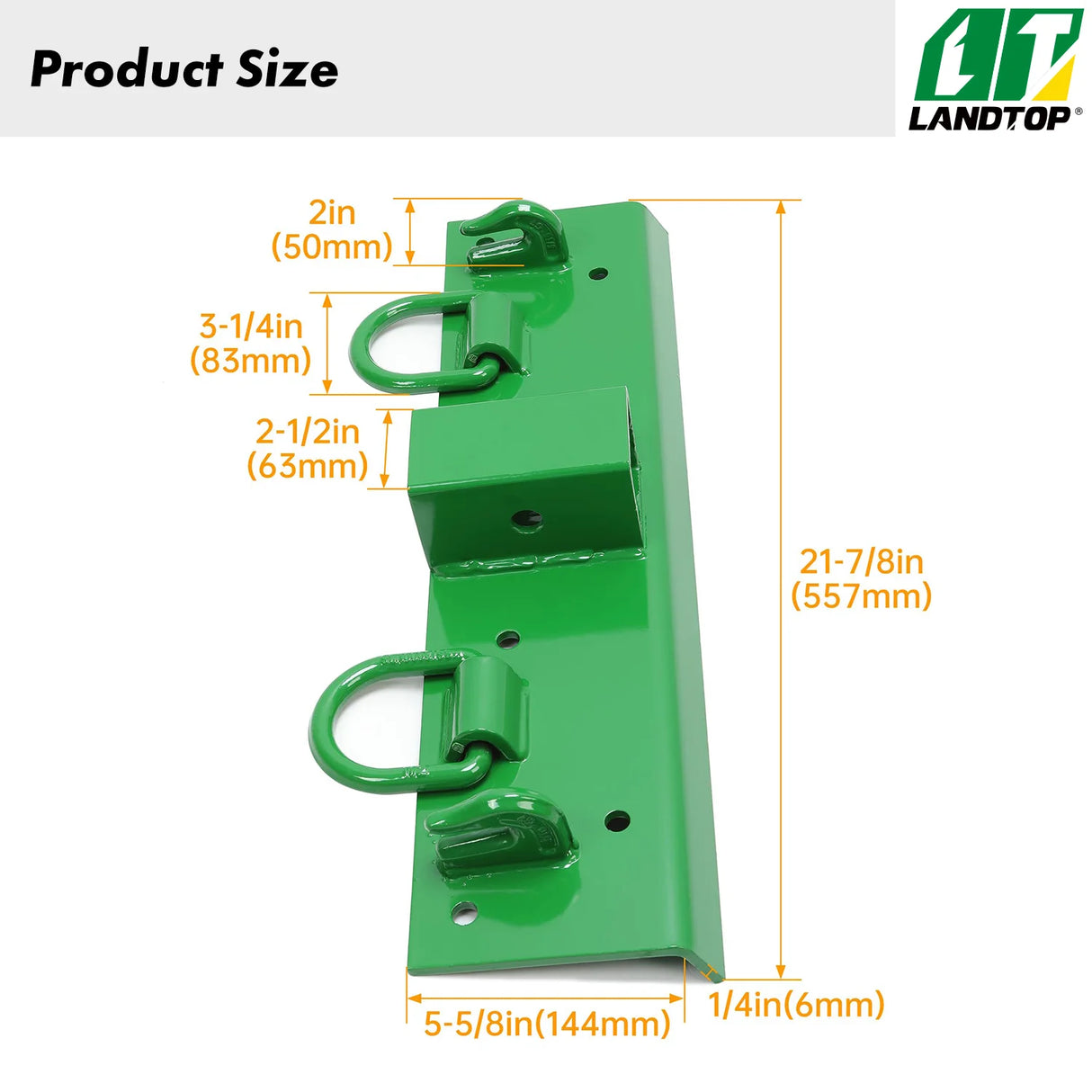 Tractor Grab Hooks 4.96" W × 21.93" L Compatible with John Deere 2" Receiver Compact Tractor Bolt on Grab Hooks