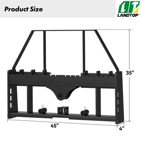 Standard 4000lbs Quick Attach 45" Frame Pallet Forks Attachment With 48" Forks Blades & Head Rack