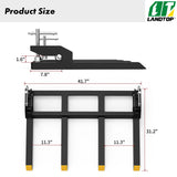 2500 lbs 31" Length 42" Width Heavy Duty Clamp on Debris Forks