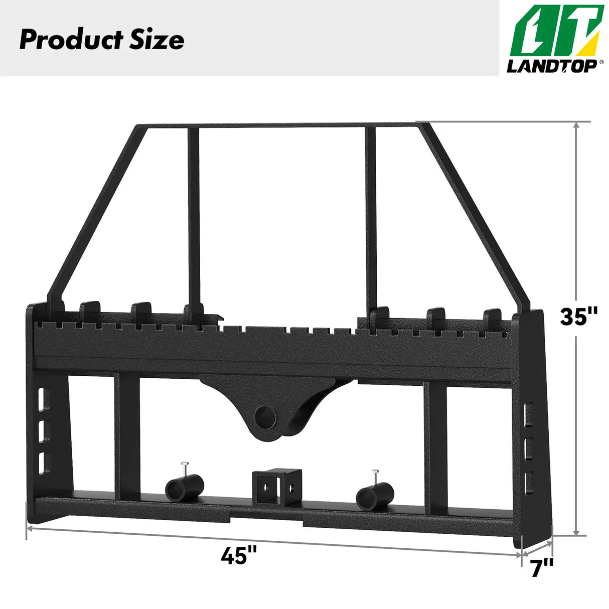 4000lbs Pallet Fork Frame Attachment, 45" Skid Steer Pallet Fork Frame with 2" Hitch Receiver & Spear Sleeves for Loaders Tractors Quick Tach Mount