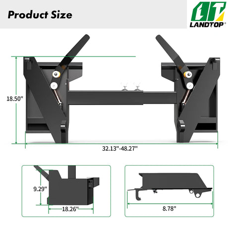 Bot Loader Adapter Universal Skid Steer Adapters Attachments-LandTopMall