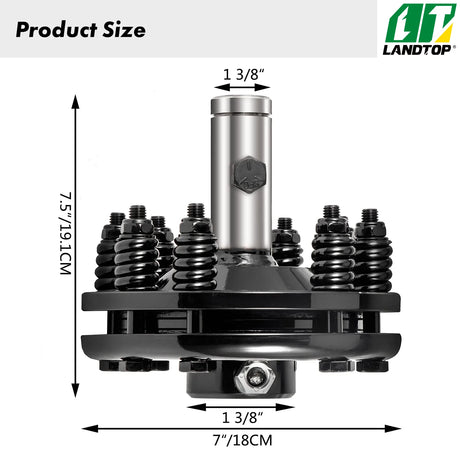 Slip Clutch, 1-3/8" PTO Slip Clutch, Smooth Round Ends PTO Friction Clutch, Carburized Steel Tractor Slip Clutch, Adjustable Rotary Cutter Slip Clutch, Black Brush Hog Slip Clutch for PTO Shaft