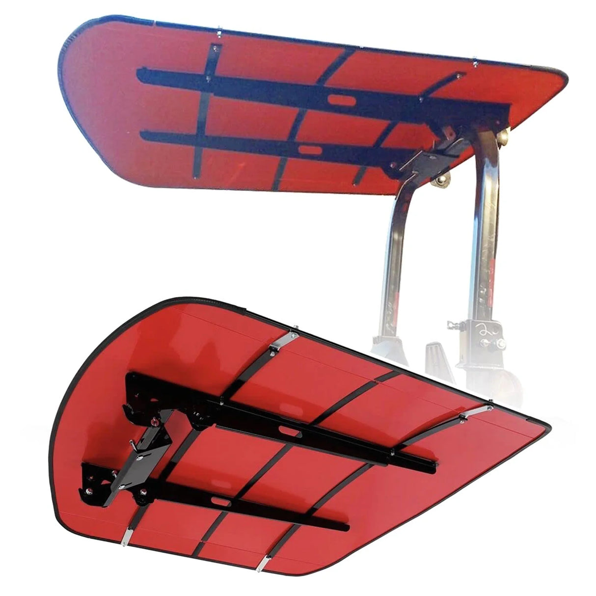 Red Tractor Canopy Compatible with All ROPS 48-3/8" X 48-3/8" Equipped Tractors and Mowers with a 2" x 2" or 2" x 3" ROPS (Will Add About 4'' to The Height of The Tractor)